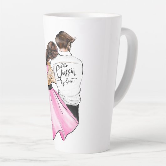 De koningin van mijn hart-valentijnsechtpaar uit l latte mok (Rechterhoek)