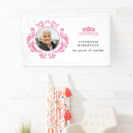 De Koningin van Moed Borstkanker Roze Foto Naam Spandoek