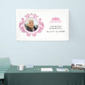 De Koningin van Moed Borstkanker Roze Foto Naam Spandoek (Beurs)