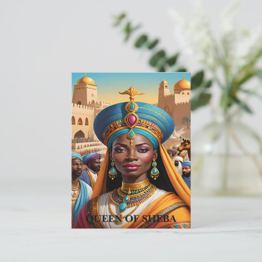 De Koningin van Sheba Christelijk Briefkaart (Staand voorkant)