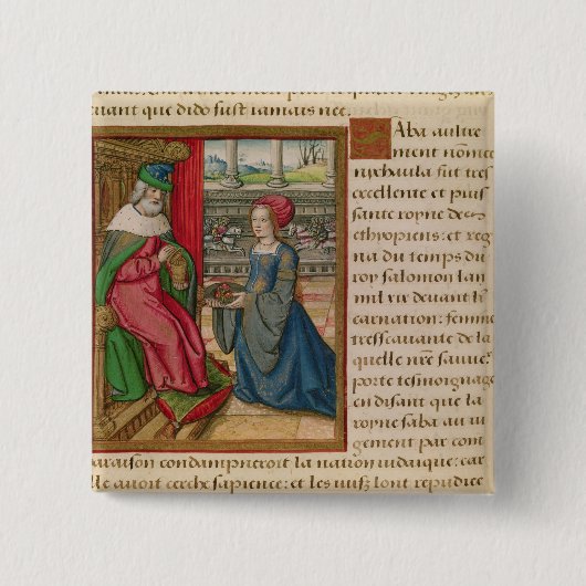 De koningin van Sheba Vierkante Button 5,1 Cm (Voorkant)