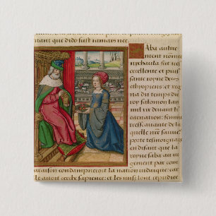 De koningin van Sheba Vierkante Button 5,1 Cm