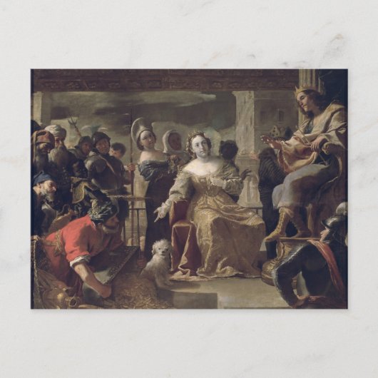 De koningin van Sheba voor Solomon Briefkaart (Voorkant)