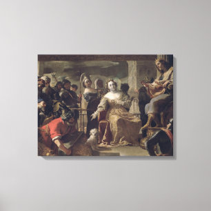 De koningin van Sheba voor Solomon Canvas Afdruk