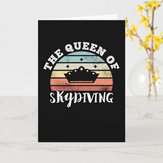 De Koningin van Skydiving Moederdag Cadeaus Kaart (Gele Bloem)