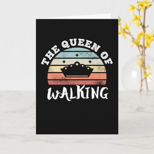 De Koningin van Wandelen Moederdag Geschenken Kaart (Gele Bloem)