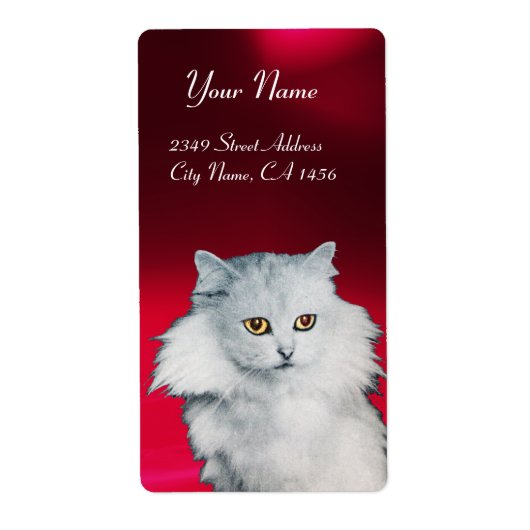 DE KONINGIN VAN WITTE CATS, rode Bourgogne Etiket (Voorkant)