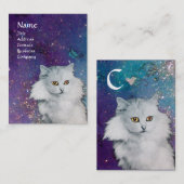 DE KONINGIN VAN WITTE KATTEN, MONOGRAM Blauw parel Visitekaartje (Voorkant / Achterkant)