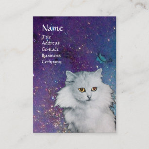 DE KONINGIN VAN WITTE KATTEN, MONOGRAM Blauw parel Visitekaartje