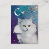 DE KONINGIN VAN WITTE KATTEN, MONOGRAM Blauw parel Visitekaartje (Achterkant)