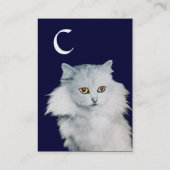 DE KONINGIN VAN WITTE KATTEN, MONOGRAM Blauw parel Visitekaartje (Achterkant)