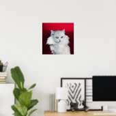 DE KONINGIN VAN WITTE KATTEN ,Rode Bourgogne Poster (Thuiskantoor)