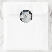 DE KONINGIN VAN WITTE KATTEN RONDE STICKER (Tas)