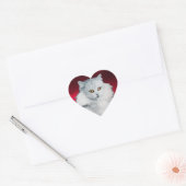 DE KONINGIN VAN WITTE KATTEN, Rood hart Hart Sticker (Envelop)
