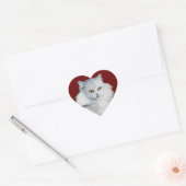 DE KONINGIN VAN WITTE KATTEN, Rood hart Sticker (Envelop)
