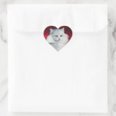 DE KONINGIN VAN WITTE KATTEN, Rood hart Sticker (Tas)