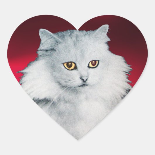 DE KONINGIN VAN WITTE KATTEN, Rood hart Sticker (Voorkant)
