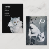 DE KONINGIN VAN WITTE VARKENS, MONOGRAM-parelpapie Visitekaartje (Voorkant / Achterkant)