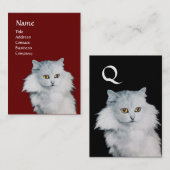 DE KONINGIN VAN WITTE VARKENS, MONOGRAM Rood parel Visitekaartje (Voorkant / Achterkant)