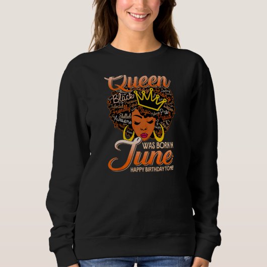 De koningin van Womens Retro werd in juni zwart g Trui (Voorkant)