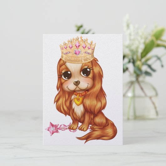 De koningin wil een feestje! - SRF Kaart (Staand voorkant)