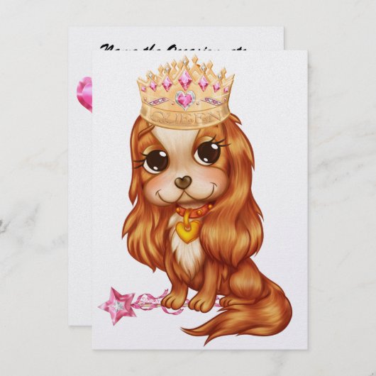 De koningin wil een feestje! - SRF Kaart (Voorkant / Achterkant)