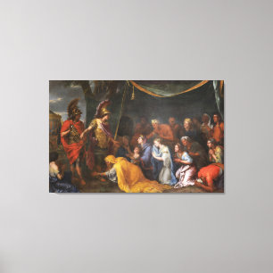 De koninginnen van Perzië in de Feet van Alexande Canvas Afdruk