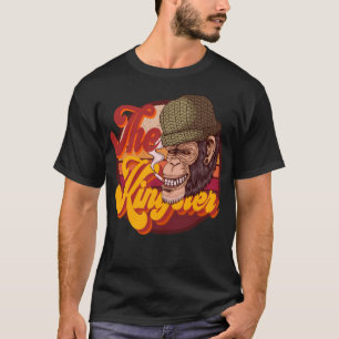 De koningsaap aap grappig chimp roken t-shirt