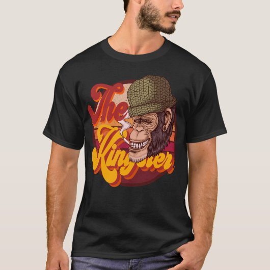 De koningsaap aap grappig chimp roken t-shirt (Voorkant)