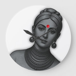 De Koninklijke Blik - Indische Koningin Lijnkunst Grote Klok