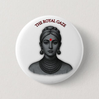 De Koninklijke Blik - Indische Koningin Lijnkunst Ronde Button 5,7 Cm