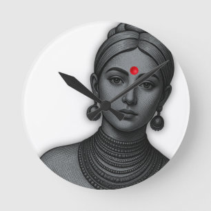 De Koninklijke Blik - Indische Koningin Lijnkunst Ronde Klok