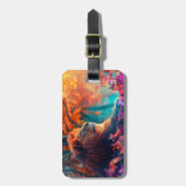 De koninklijke leeuw in betoverd bos bagagelabel (Voorkant verticaal)