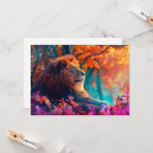 De koninklijke leeuw in betoverd bos kaart (Voorkant / Achterkant in situ)