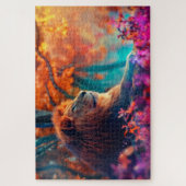 De koninklijke leeuw in betoverd bos legpuzzel (Verticaal)