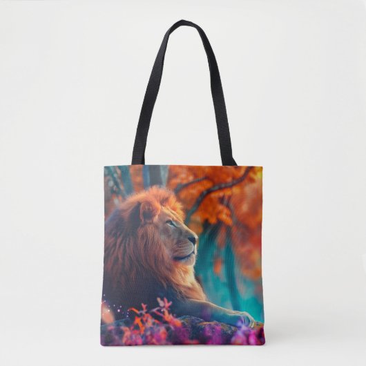 De koninklijke leeuw in betoverd bos tote bag (Voorkant)