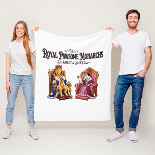 De Koninklijke Pawsome Monarchen Fleece Deken (In situ)
