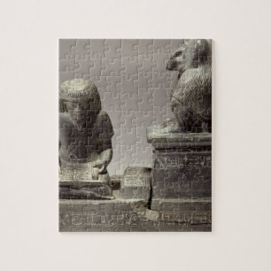 De koninklijke schrijver Nebmertuf schrijft onder Legpuzzel