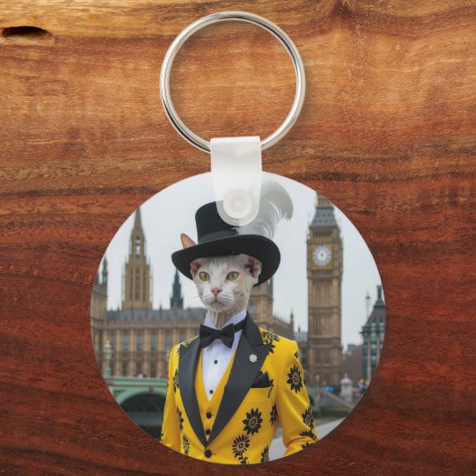 De koninklijke Sphynx in zijn onstuimige pak bij h Sleutelhanger (Voorkant)