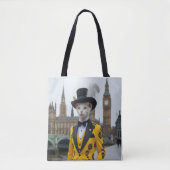 De koninklijke Sphynx in zijn onstuimige pak bij h Tote Bag (Voorkant)