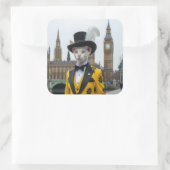 De koninklijke Sphynx in zijn onstuimige pak bij h Vierkante Sticker (Tas)