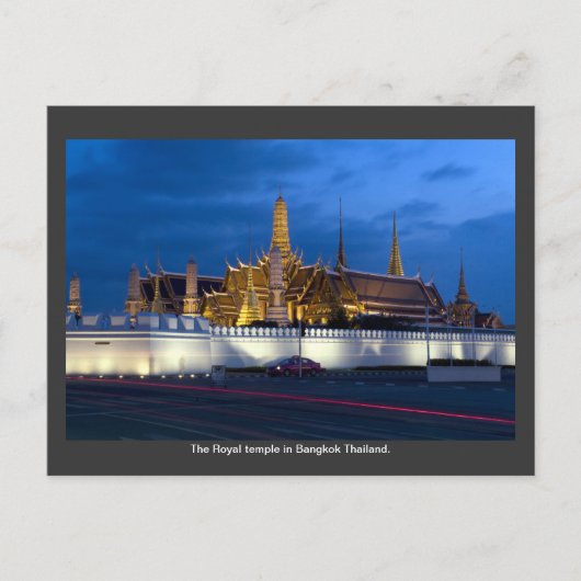 De koninklijke tempel in Bangkok Thailand. Briefkaart (Voorkant)