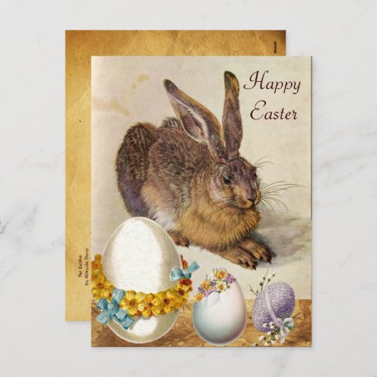 DE KONINKRIJK ( Jonge Hare ) MAGERE EIEREN MET STR Feestdagenkaart (Voorkant / Achterkant)