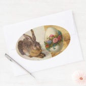 DE KONINKRIJK ( Jonge Hare ) MAGERE EIEREN MET STR Ovale Sticker (Envelop)