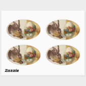 DE KONINKRIJK ( Jonge Hare ) MAGERE EIEREN MET STR Ovale Sticker (Vel)