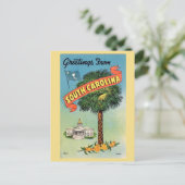 De koolpalm van South Carolina Briefkaart (Staand voorkant)
