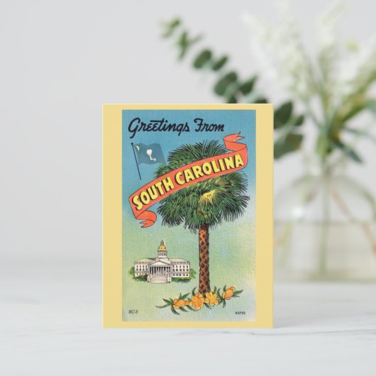 De koolpalm van South Carolina Briefkaart (Staand voorkant)