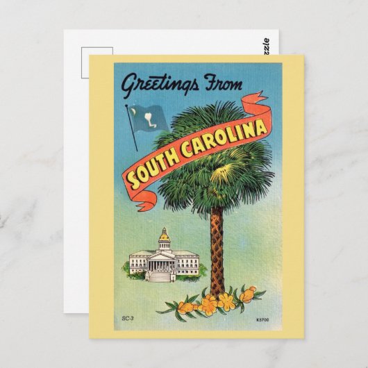 De koolpalm van South Carolina Briefkaart (Voorkant / Achterkant)