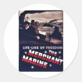 De koopvaardij ronde sticker (Voorkant)