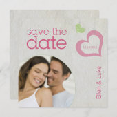 De Koorden van het hart sparen de Datum - Roze & G Save The Date (Voorkant / Achterkant)
